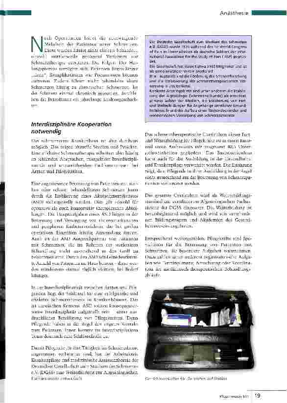 Vorschauseite 2: AkutschmerzdienstPflege spielt Schlüsselrolle
