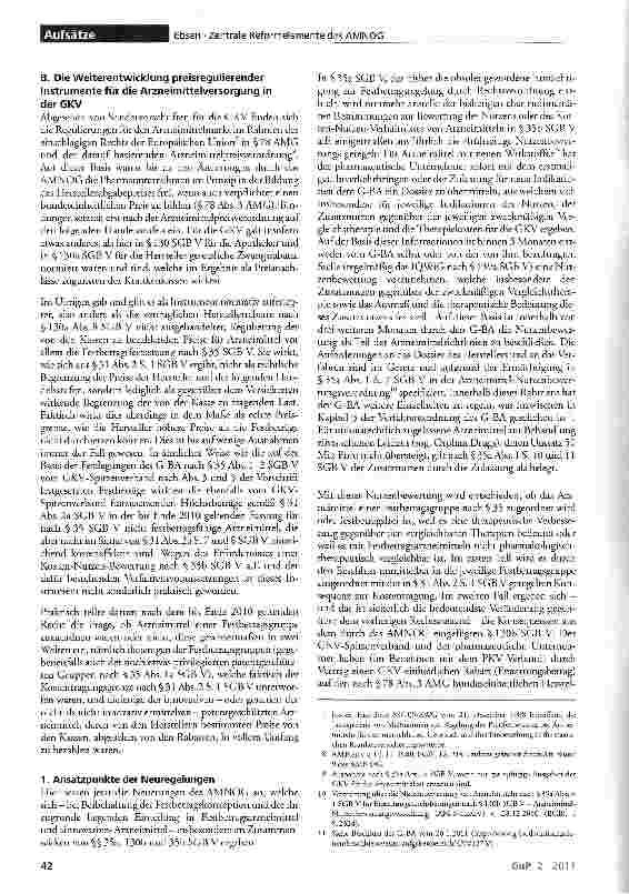 Vorschauseite 2: Die zentralen Reformelemente des Arzneimittelmarktneuordnungsgesetzes