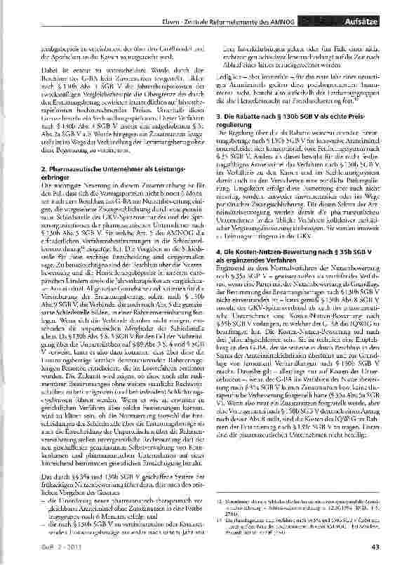 Vorschauseite 3: Die zentralen Reformelemente des Arzneimittelmarktneuordnungsgesetzes