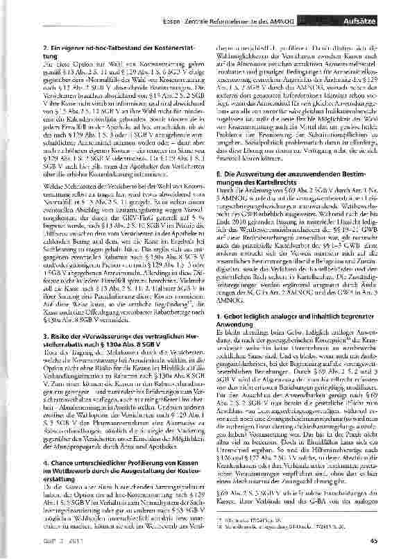 Vorschauseite 5: Die zentralen Reformelemente des Arzneimittelmarktneuordnungsgesetzes