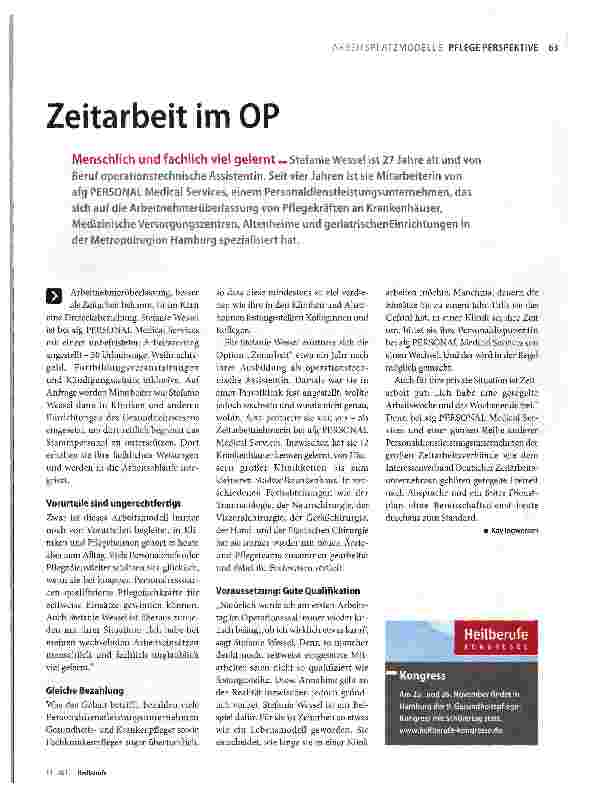 Vorschauseite 1: Zeitarbeit im OP