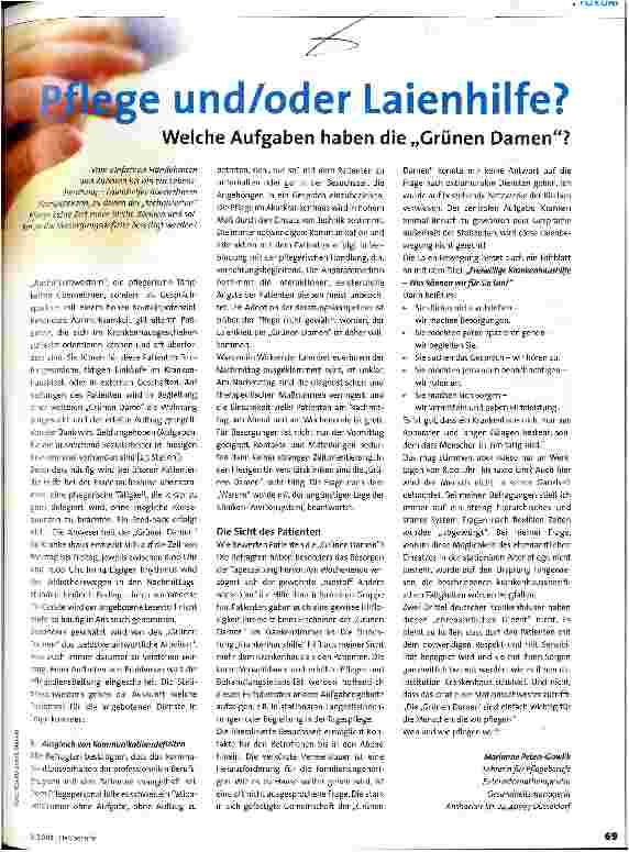 Vorschauseite 1: Pflege und/oder Laienhilfe?
