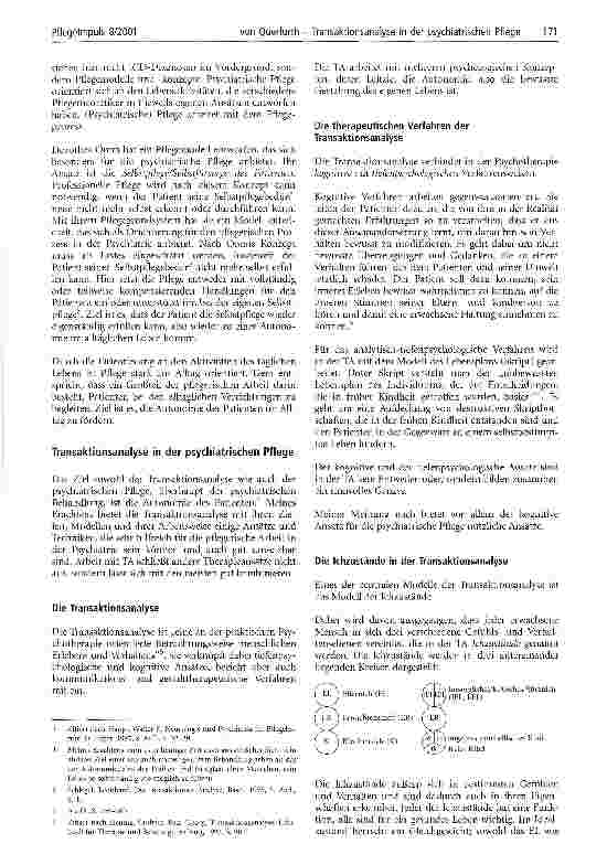 Vorschauseite 2: Transaktionsanalyse in der psychiatrischen Pflege Die Arbeit mit Verträgen