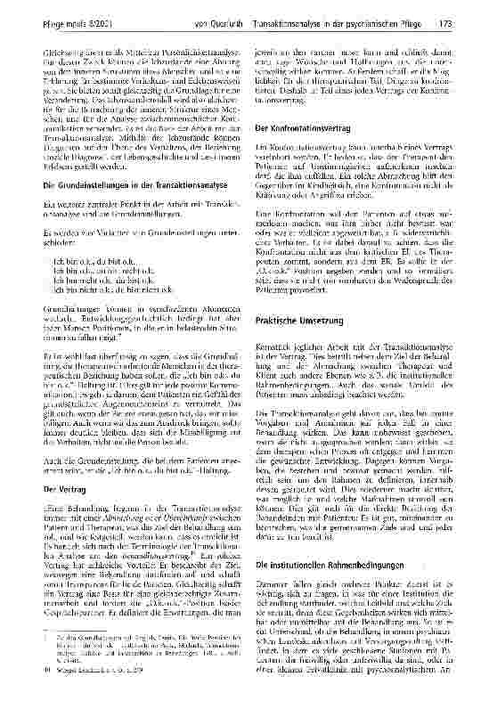 Vorschauseite 4: Transaktionsanalyse in der psychiatrischen Pflege Die Arbeit mit Verträgen
