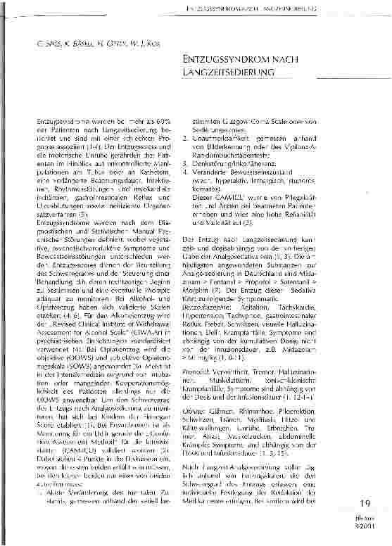 Vorschauseite 1: Entzugssyndrom nach Langzeitsedierung