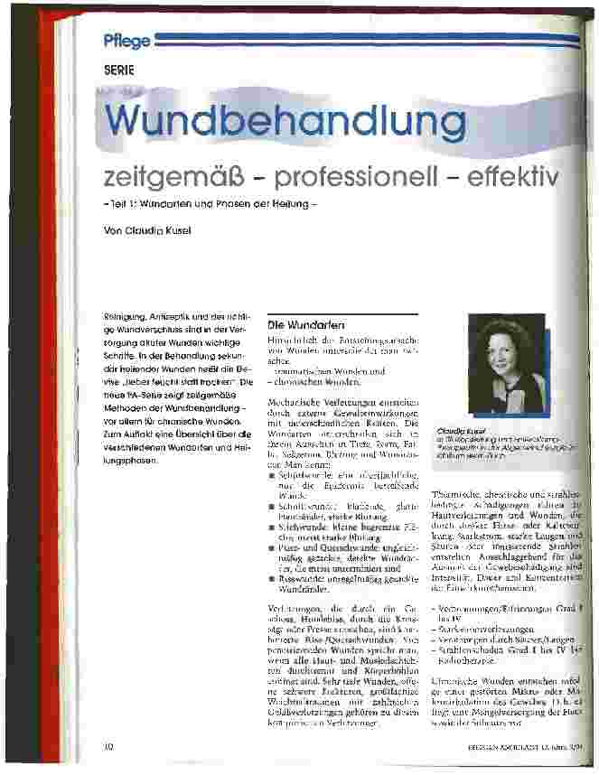 Vorschauseite 1: Wundbehandlung zeitgemäß - professionell - effektiv, 1. Teil