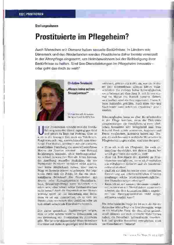 Vorschauseite 1: StellungnahmenProstituierte im Pflegeheim?