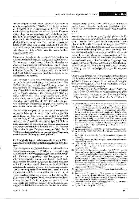 Vorschauseite 3: Grenzüberschreitende Inanspruchnahme von Sachleistungen innerhalb der EU im Krankenversicherungsrecht