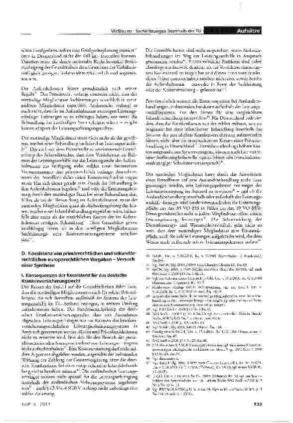 Vorschauseite 5: Grenzüberschreitende Inanspruchnahme von Sachleistungen innerhalb der EU im Krankenversicherungsrecht