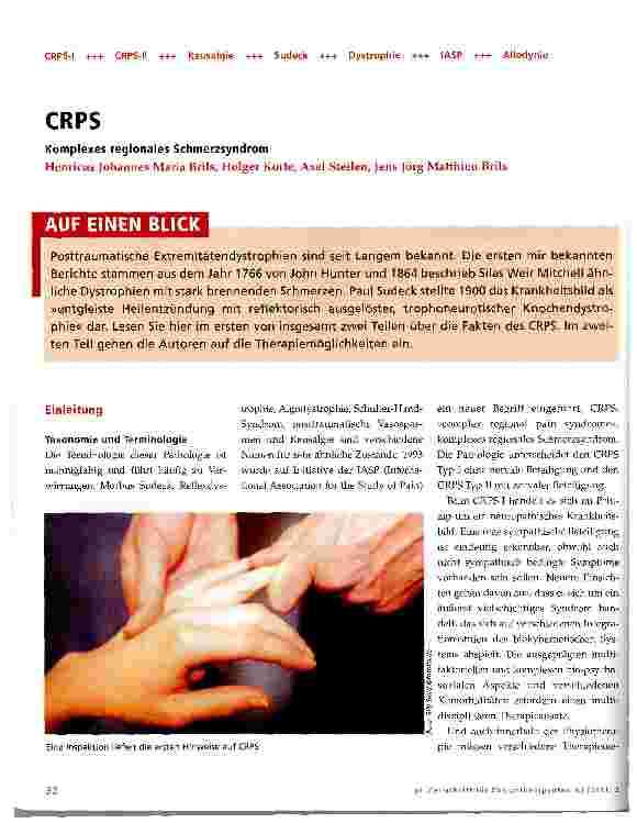 Vorschauseite 1: CRPSKomplexes regionales Schmerzsyndrom