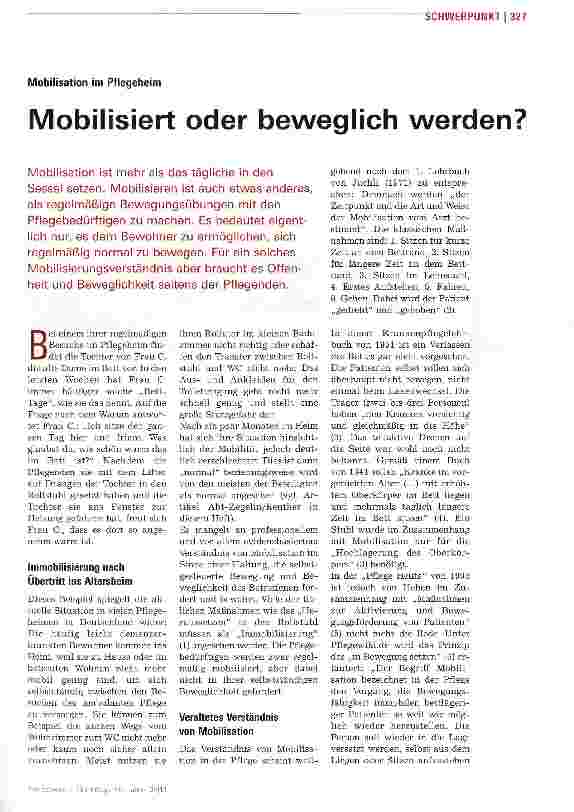 Vorschauseite 1: Mobilisiert oder beweglich werden?