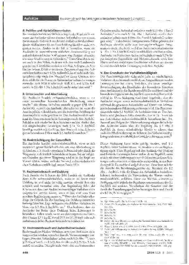 Vorschauseite 4: Rechtsmissbrauch bei Leistungen in besonderen Fällen nach §2 AsylbLG