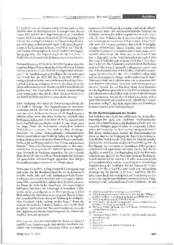 Vorschauseite 5: Rechtsmissbrauch bei Leistungen in besonderen Fällen nach §2 AsylbLG