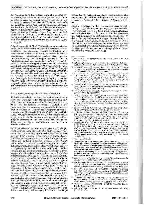 Vorschauseite 4: Keine Nachwirkung betriebsverfassungsrechtlicher Tarif normen i. S-d- §117 Abs-2 BetrVG