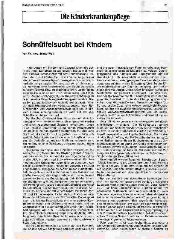 Vorschauseite 1: Schnüffelsucht bei Kindern