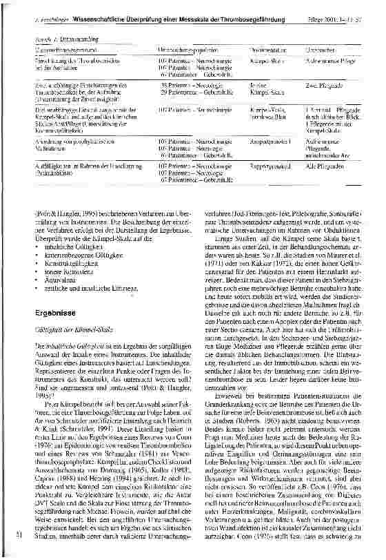 Vorschauseite 5: Wissenschaftliche Überprüfung einer Messskala zur Einschätzung der Thrombosegefährdung