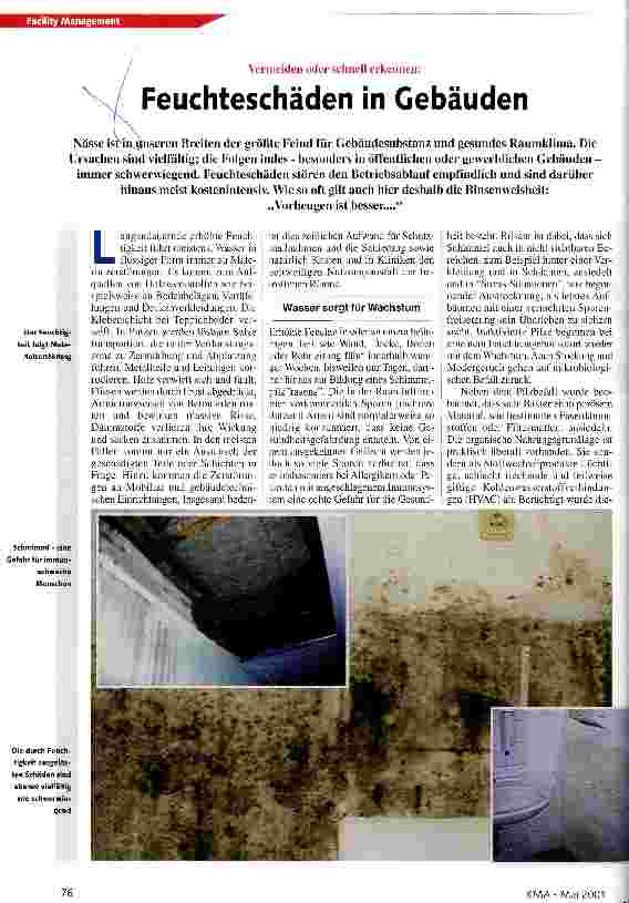 Vorschauseite 1: Feuchteschäden in Gebäuden