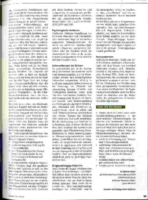 Vorschauseite 2: Perioperative Schmerztherapie