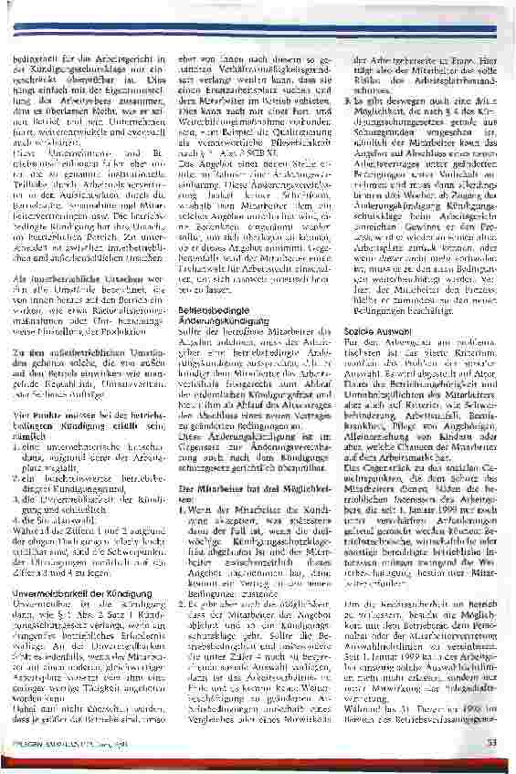 Vorschauseite 2: Rechtsfragen bei Bedarfskündigungen und Betriebsübergängen