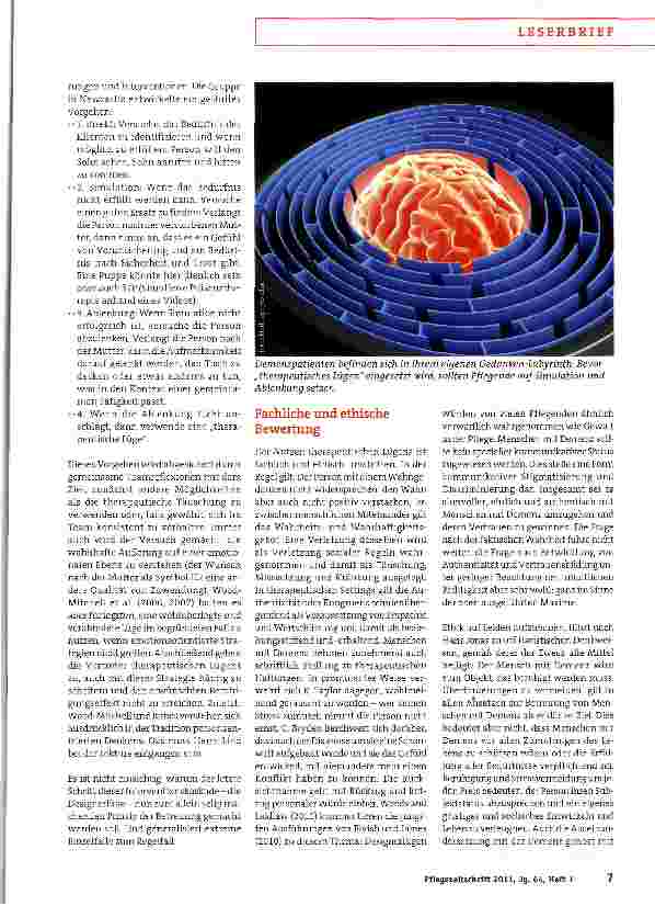 Vorschauseite 2: Christian Müller-Hergl nimmt Stellung zu dem Demenz-Artikel von Sven Lind„Die Welt des Herrn Lind beruht auf Fehlschlüssen
