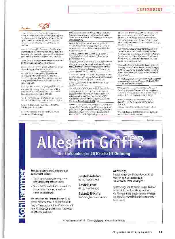 Vorschauseite 5: Christian Müller-Hergl nimmt Stellung zu dem Demenz-Artikel von Sven Lind„Die Welt des Herrn Lind beruht auf Fehlschlüssen