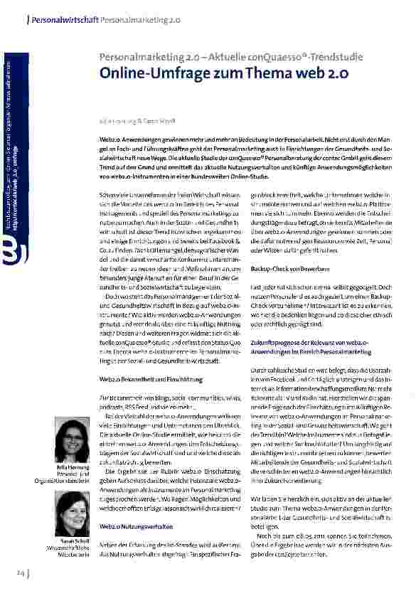 Vorschauseite 1: Online-Umfrage zum Thema web 2. 0
