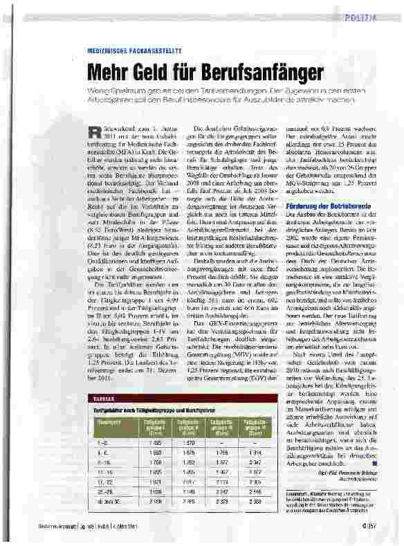 Vorschauseite 1: Mehr Geld für Berufsanfänger
