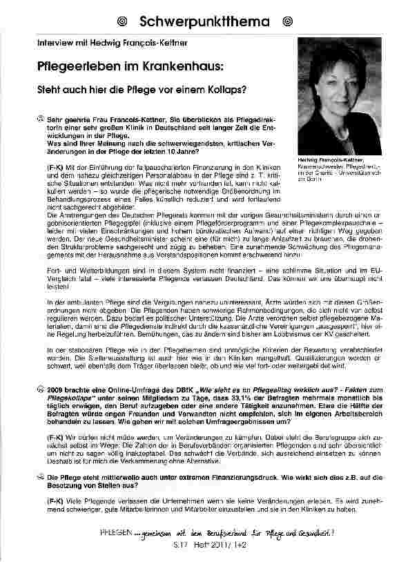 Vorschauseite 1: Pflegeerleben im Krankenhaus: Steht auch hier die Pflege vor einem Kollaps?