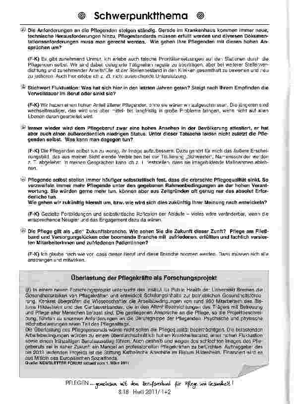 Vorschauseite 2: Pflegeerleben im Krankenhaus: Steht auch hier die Pflege vor einem Kollaps?