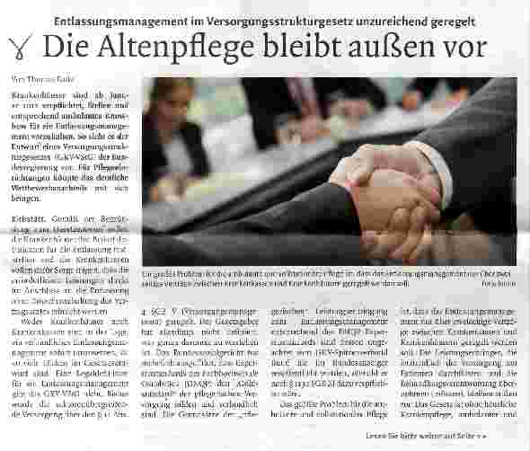 Vorschauseite 1: Die Altenpflege bleibt außen vor