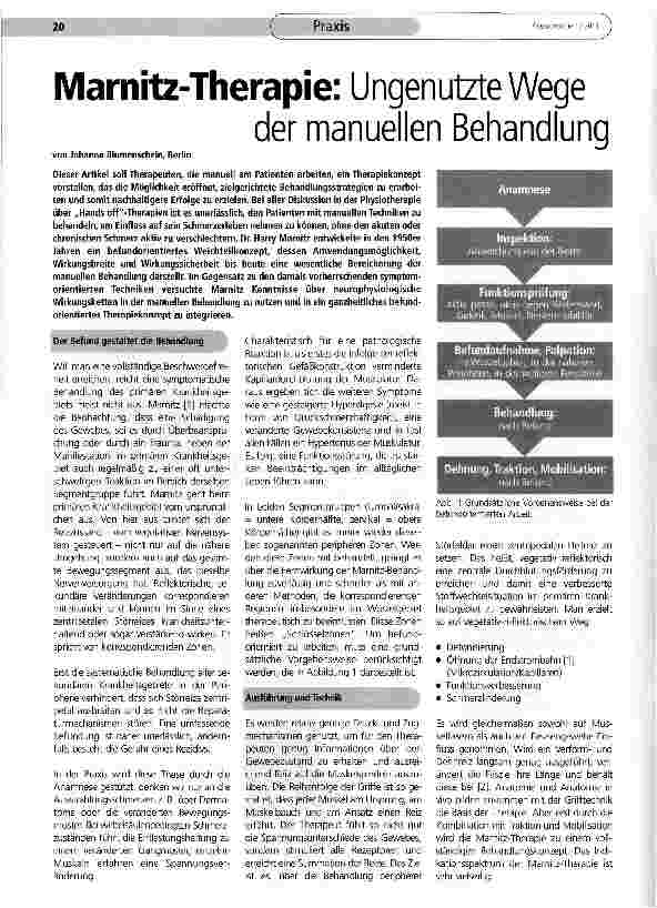 Vorschauseite 1: Marnitz-Therapie: Ungenutzte Wege der manuellen Behandlung