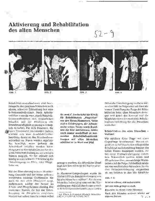 Vorschauseite 1: Aktivierung und Rehabilitation des alten Menschen