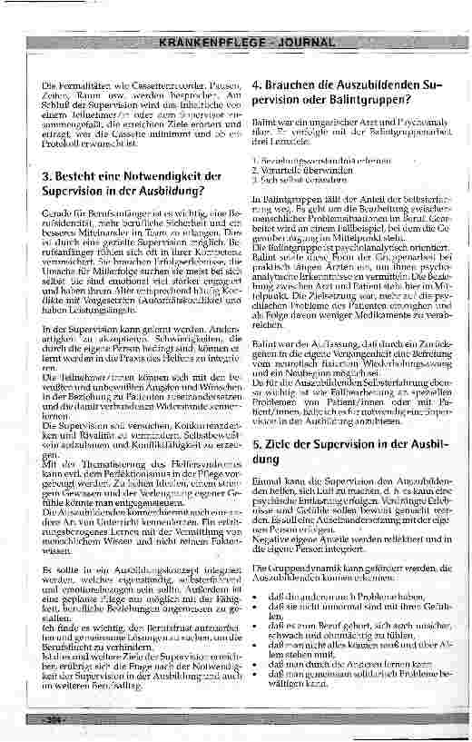 Vorschauseite 3: Supervision in der Krankenbzw. Kinderkrankenpflegeausbildung
