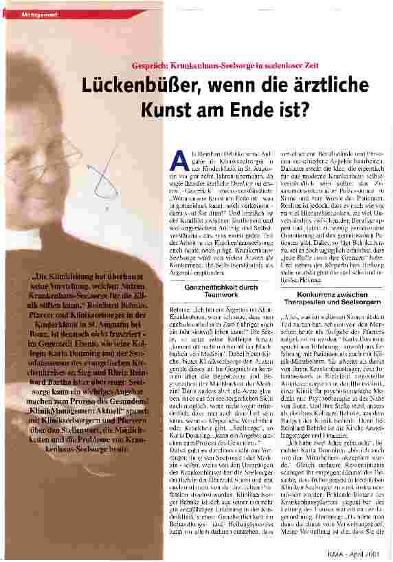 Vorschauseite 1: Lückenbüßer, wenn die ärztliche Kunst am Ende ist?
