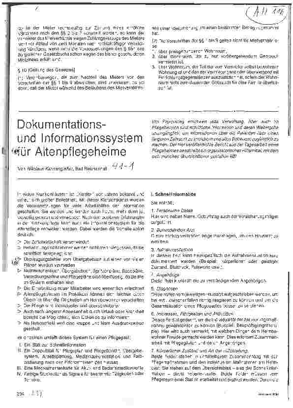 Vorschauseite 1: Dokumentationsund Informationssystem für Altenpflegeheime