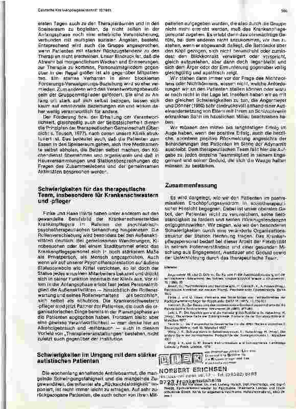 Vorschauseite 3: Soziotherapeutische Aspekte in der Nachbehandlung schizophrener Patienten auf einer Psychotherapiestation