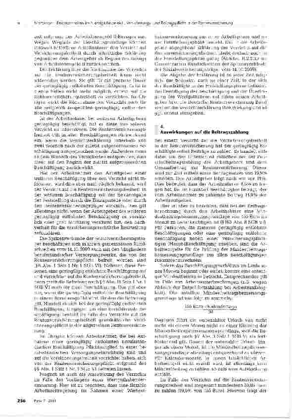 Vorschauseite 3: Besonderheiten im Niedriglohnbereich inZusammenhang mit der Versicherungsund Beitragspflicht in der Rentenversicherung