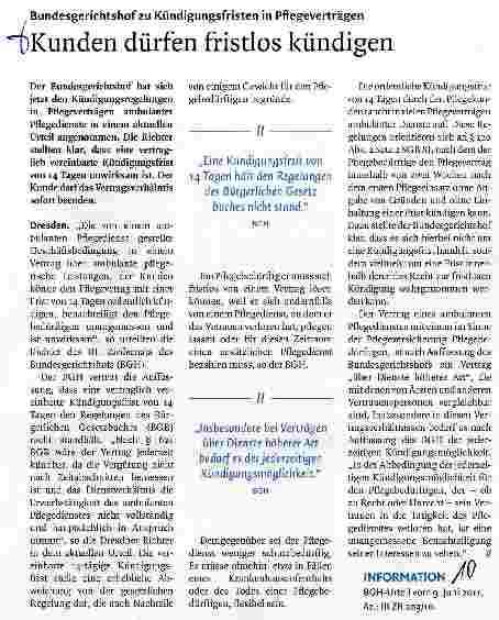 Vorschauseite 1: Kunden dürfen fristlos kündigen