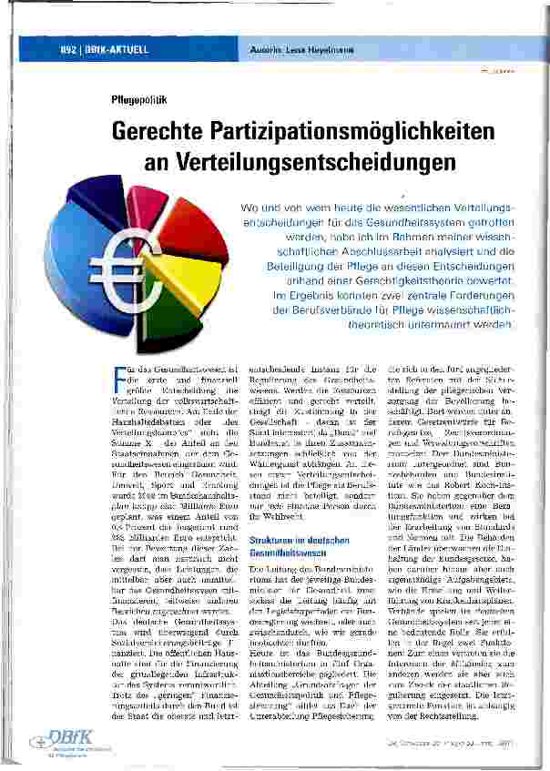 Vorschauseite 1: Gerechte Partizipationsmöglichkeiten an Verteilungsentscheidungen