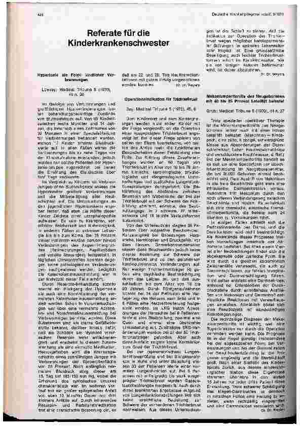 Vorschauseite 1: Referate für die Kinderkrankenschwester
