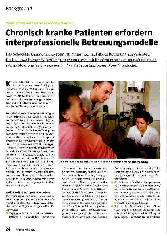 Vorschauseite 1: Chronisch kranke Patienten erfordern interprofessionelle Betreuungsmodelle