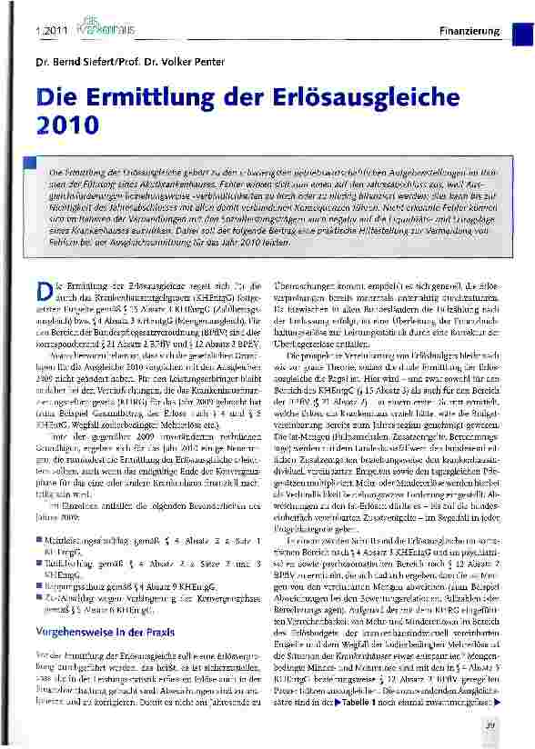 Vorschauseite 1: Die Ermittlung der Erlösausgleiche 2010