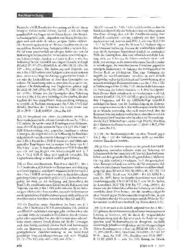 Vorschauseite 4: Anrechnung Verletztenrente auf ALG II; Verletztenrente keine zweckbestimmte Einnahme; Verfassungsmäßigkeit