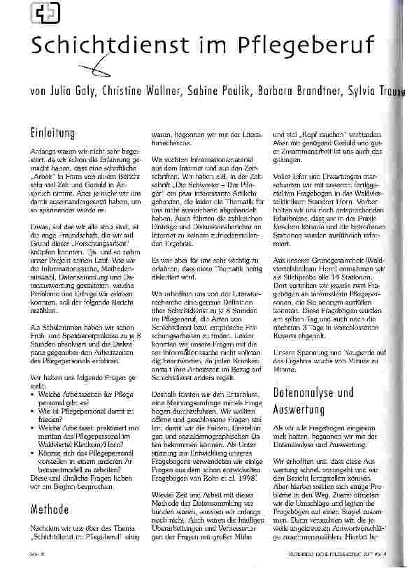 Vorschauseite 1: Schichtdienst im Pflegeberuf