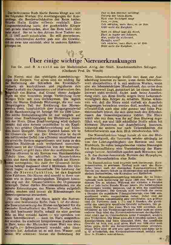Vorschauseite 1: Über einige wichtige Nierenerkrankungen