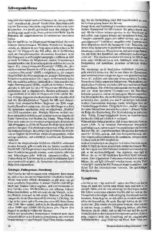 Vorschauseite 2: Multiple Sklerose Eine Krankheit, mit der man leben kann
