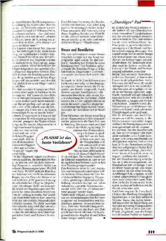 Vorschauseite 2: Kompetent, innovativ und selbstbewusst Altenpflege 2001