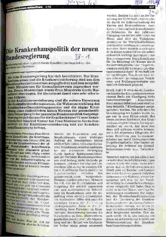 Vorschauseite 1: Die Krankenhauspolitik der neuen Bundesregierung