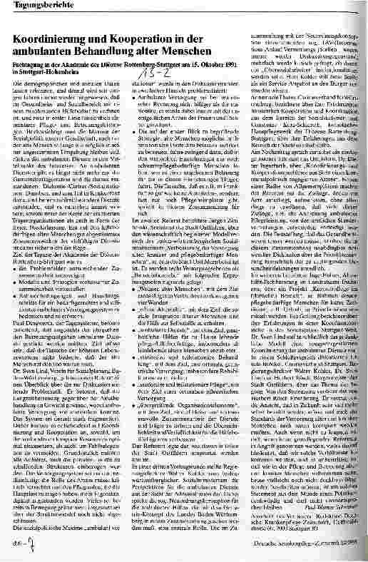 Vorschauseite 1: Koordinierung und Kooperation in der ambulanten Behandlung alter Menschen