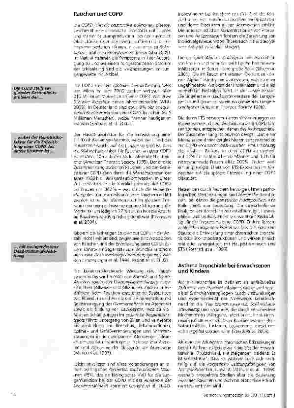 Vorschauseite 4: Rauchen, Lungenerkrankungen, Pathophysiologie Effekte von Rauchexposition auf Lungenerkrankungen